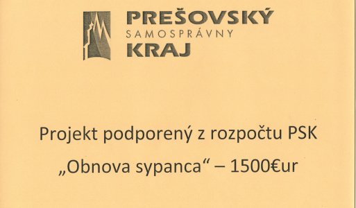 Projekt podporený z rozpočtu PSK Obnova sypanca